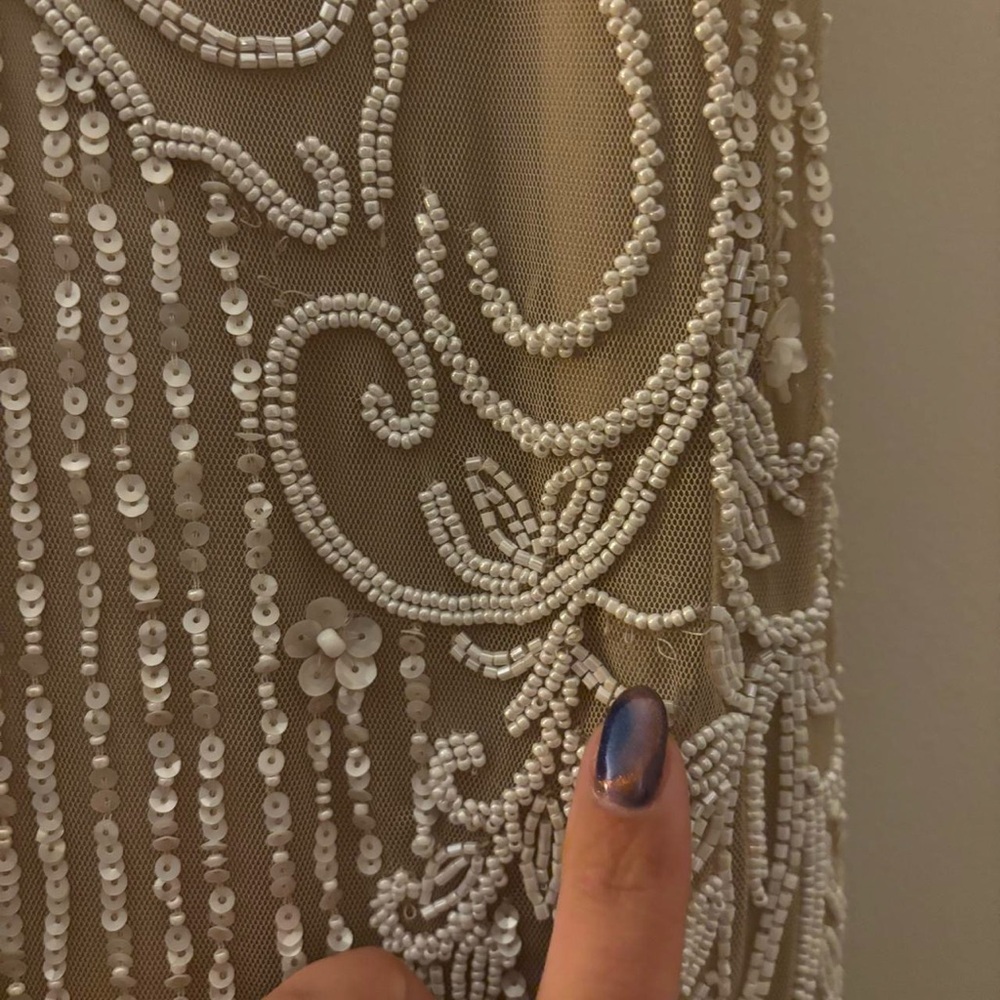 BHLDN White/Cream Beaded Gown - Size 4 - Picture 8 of 9